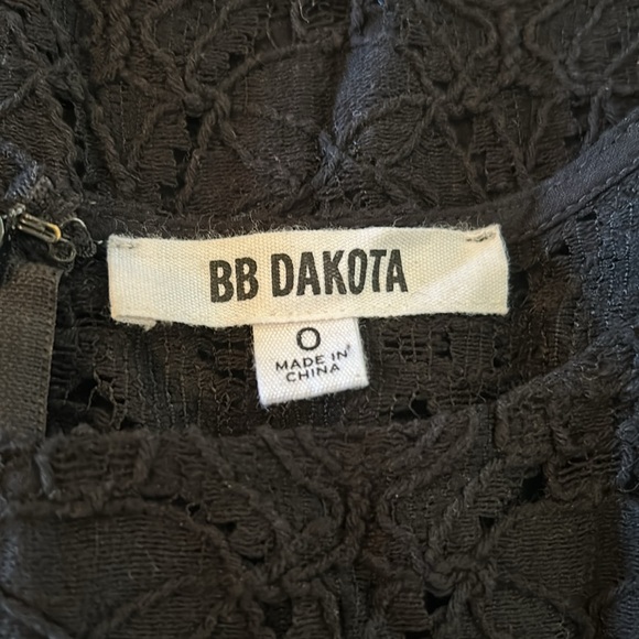 BB Dakota Black Lace Dress 👗 Fit & Flare Mini Sleeveless Cocktail Party Dress - Picture 4 of 15